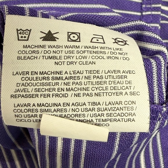 Nike Golf Shirt Mens XL Purple White Striped Dri-FIT Short Sleeve Polo Wicking - Picture 8 of 9